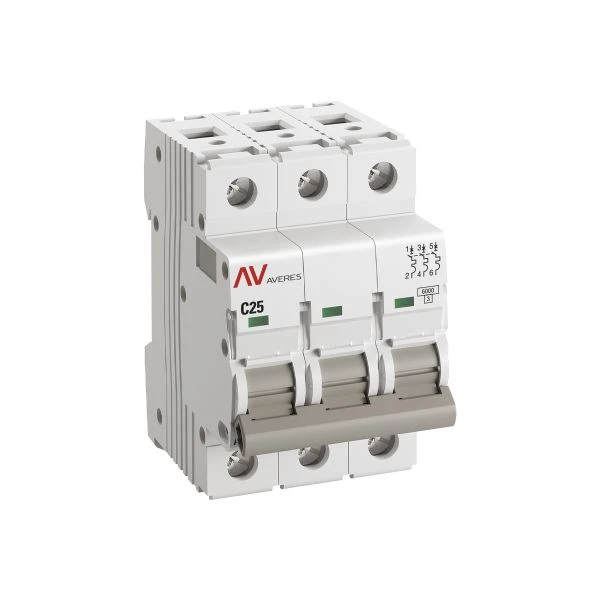 EKF Averes Выключатель автоматический AV-6 3P 25A (C) 6kA