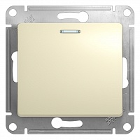 Переключатель проходной Schneider Electric Glossa Бежевый 1-кл с подсветкой, сх.6а, 10АХ