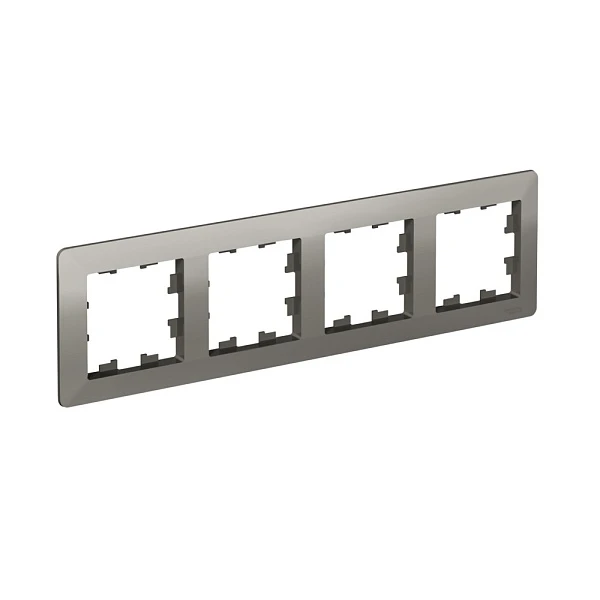 Systeme Electric AtlasDesign Air Сталь/дымчатый черный Рамка 4-ая