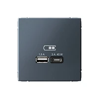 Systeme Electric ArtGallery Грифель USB Розетка A + тип-C 45Вт высокоскор.заряд. QC, PD, механизм