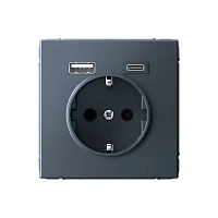 Systeme Electric ArtGallery Грифель Розетка 16А с 2 USB A+C, 5В/2,4А/3,0А, 2х5В/1,5А, механизм