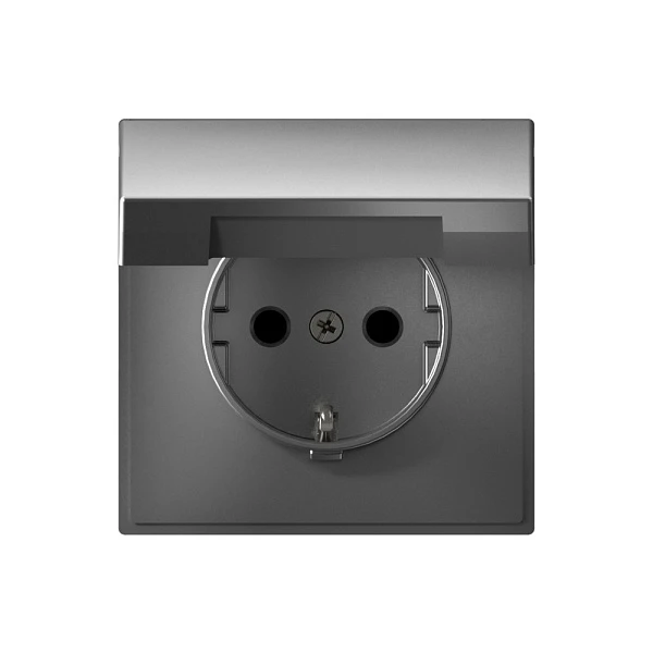 Systeme Electric ArtGallery Сталь Розетка с заземл. со шторк. с крышк., 16А, IP20,  механизм, быстро