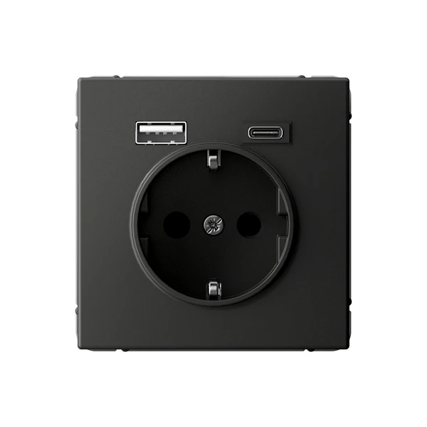 Systeme Electric ArtGallery Базальт Розетка 16А с 2 USB A+C, 5В/2,4А/3,0А, 2х5В/1,5А, механизм