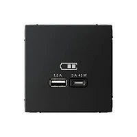 Systeme Electric ArtGallery Карбон USB Розетка A + тип-C 45Вт высокоскор.заряд. QC, PD, механизм