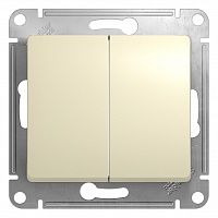 Выключатель Schneider Electric Glossa Бежевый 2-кл, сх.5, 10АХ