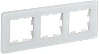 IEK BRITE DECOR Белый матовый стекло скругл.угол Рамка 3-м РУ-3-2-Бр RE