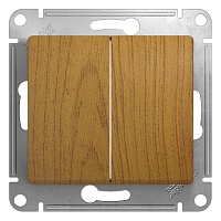 Выключатель Schneider Electric Glossa Дерево Дуб 2-кл, сх.5, 10АХ
