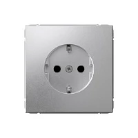 Systeme Electric ArtGallery Алюминий Розетка с заземлением со шторками, 16А, механизм