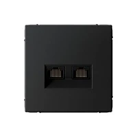 Systeme Electric ArtGallery Карбон Розетка двойная компьютерная RJ45+RJ45, кат.6А, механизм