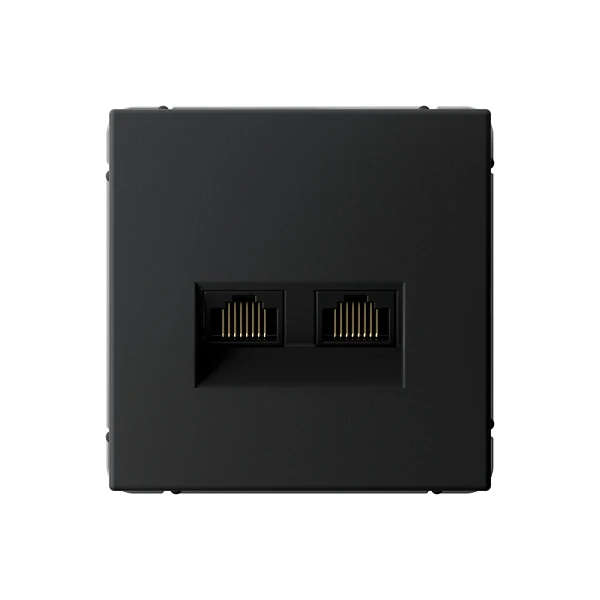 Systeme Electric ArtGallery Карбон Розетка двойная компьютерная RJ45+RJ45, кат.6А, механизм