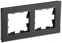 IEK BRITE DECOR Черный матовый стекло Рамка 2-м РУ-2-2-Бр