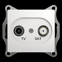Розетка телевизионная Schneider Electric Glossa TV-SAT проходная 4DB белая