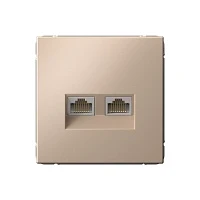 Systeme Electric ArtGallery Песочный Розетка двойная компьютерная RJ45+RJ45, кат.6А, механизм