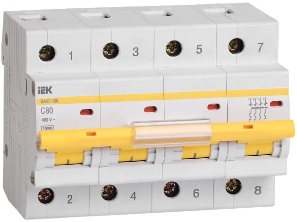 Автоматический выключатель IEK ВА 47-100 4Р 25А 10 кА С