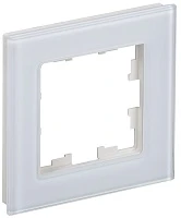 IEK BRITE DECOR Белый глянец стекло Рамка 1-м РУ-1-2-БрБ