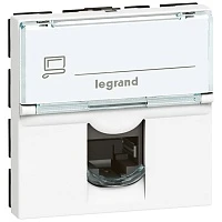 Розетка компьютерная Legrand Mosaic RJ45 кат.5е FTP 2М (белый)