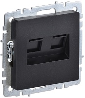 IEK BRITE Розетка двойная RJ11+RJ45 кат.5E РК/Т12-БрЧ черный