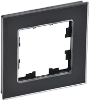 IEK BRITE DECOR Черный матовый стекло Рамка 1-м РУ-1-2-Бр