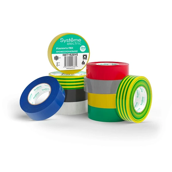 Systeme Electric изолента ПВХ 19мм Х 20м толщина-0,13мм белая