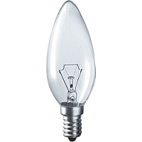 Лампа свеча 60w Е14 прозр.