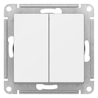 Переключатель SE AtlasDesign Белый 2-клавишный перекрестный, 2 x сх. 7, 10АХ, механизм