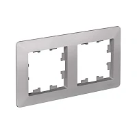 Systeme Electric AtlasDesign Air Алюминий/дымчатый черный Рамка 2-ая