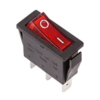 Rexant Выключатель клавишный 250V 15А (3с) ON-OFF красный с подсветкой