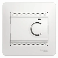 SE Glossa Белый Термостат электронный теплого пола с датчиком, 10A (в сборе с рамкой)