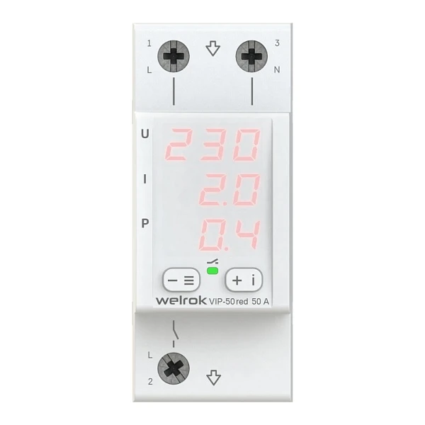 Welrok VIP-50 red Реле напряжения 50 А (max 60 A), 11 000 ВА