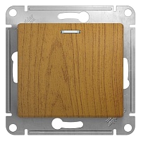 Выключатель Schneider Electric Glossa Дерево Дуб 1-кл с подсветкой, сх.1а, 10АХ
