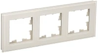 IEK BRITE DECOR Ванильный глянец стекло Рамка 3-м РУ-3-2-БрВа