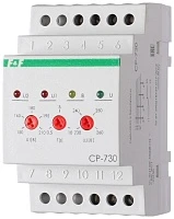 Реле контроля напряжения F&F CP-730 для трехфазной сети, индикация,  8A, 230-260 В/150-210 В, 1NO/NC