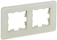 IEK BRITE DECOR Песчаный матовый стекло скругл.угол Рамка 2-м РУ-2-2-Бр RE