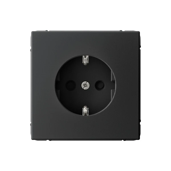 Systeme Electric ArtGallery Карбон Розетка с заземлением со шторками, 16А, механизм, быстрозажим. кл