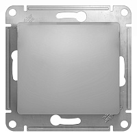 Выключатель Schneider Electric Glossa Алюминий Кнопка нажимная, сх.1, 10АХ