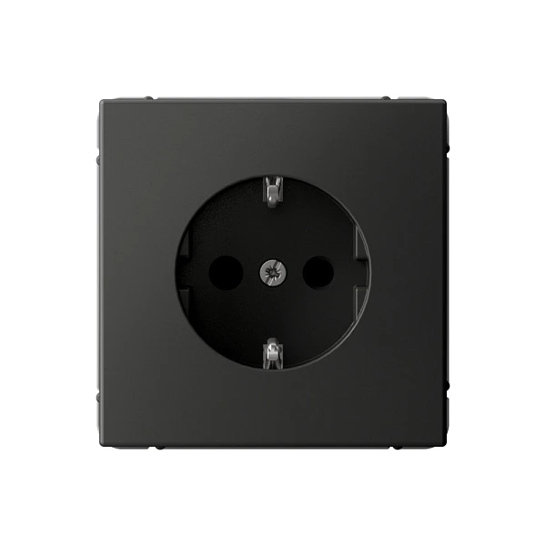 Systeme Electric ArtGallery Базальт Розетка с заземлением со шторками, 16А, механизм, быстрозажим. к