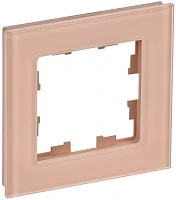 IEK BRITE DECOR Персик матовый стекло Рамка 1-мест. РУ-1-2-БрП