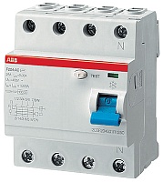 УЗО ABB F204 A-63/0,03 4P 63A 30mA тип A