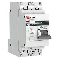 Дифференциальный автомат EKF PROxima АД 32 1Р+N 40А 30мА тип АС 4,5кА, электронный