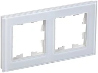 IEK BRITE DECOR Белый глянец стекло Рамка 2-м РУ-2-2-БрБ