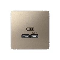 Systeme Electric ArtGallery Шампань USB Розетка тип-С 65Вт высокоскор.заряд. QC, PD, механизм