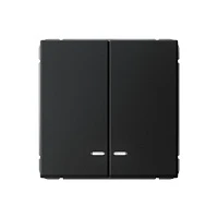 Systeme Electric ArtGallery Карбон Выключатель 2-клавишный с подсветкой, сх.5а, 10АХ, механизм