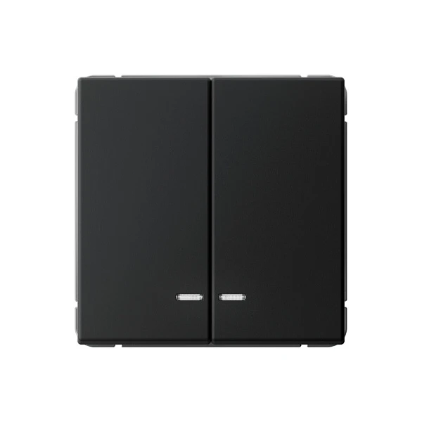 Systeme Electric ArtGallery Карбон Выключатель 2-клавишный с подсветкой, сх.5а, 10АХ, механизм