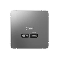 Systeme Electric ArtGallery Сталь USB Розетка тип-С 65Вт высокоскор.заряд. QC, PD, механизм