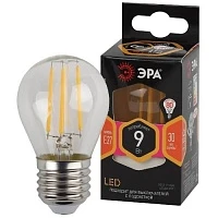 Лампа светодиодная филамент шар ЭРА F-LED P45-9w-827-E27