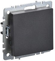 IEK BRITE Выключатель 1-клавишный 10А ВС10-1-0-БрЧ черный