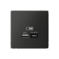 Systeme Electric ArtGallery Базальт USB Розетка A + тип-C 45Вт высокоскор.заряд. QC, PD, механизм