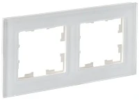 IEK BRITE DECOR Белый матовый стекло Рамка 2-м РУ-2-2-Бр