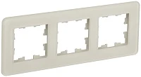 IEK BRITE DECOR Песчаный матовый стекло скругл.угол Рамка 3-м РУ-3-2-Бр RE